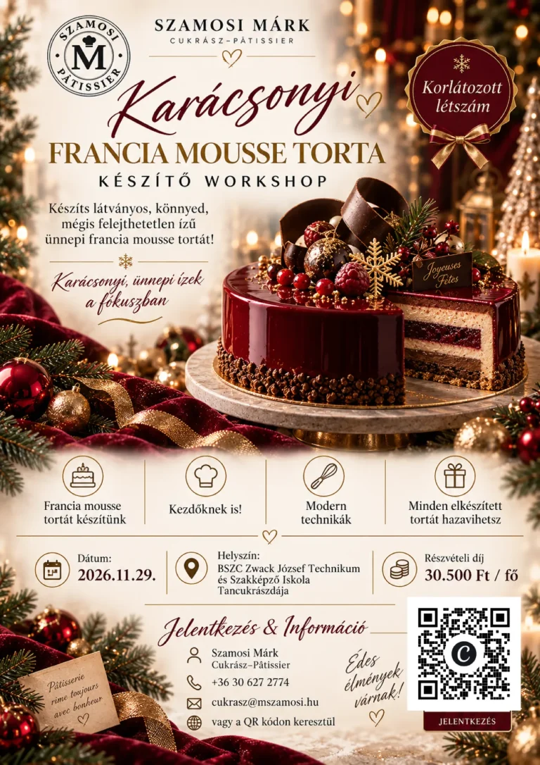 Karácsonyi francia mousse torta workshop plakátja