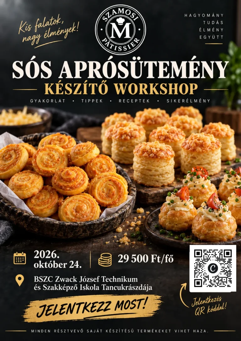 Sós aprósütemény készítő workshop plakátja