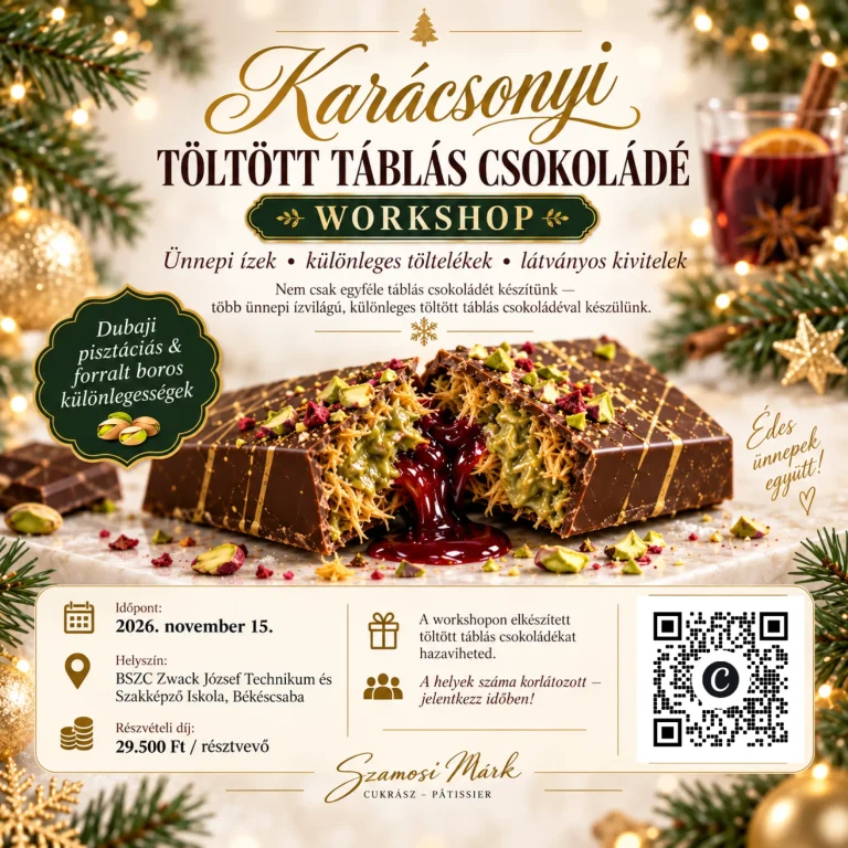Karácsonyi töltött táblás csokoládé workshop plakátja